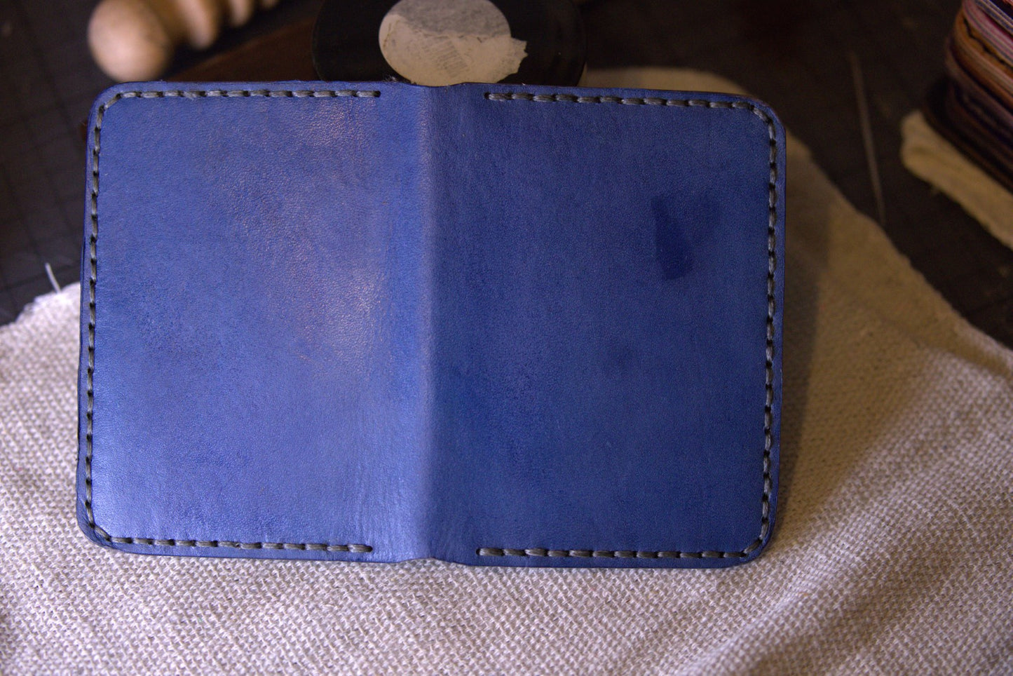 Marianas Blue - Handmade Leather Bifold Wallet