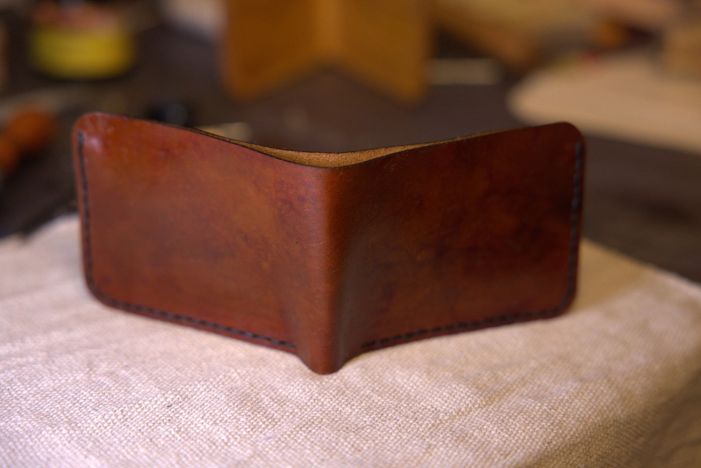 Billed Dark Ranch - Handmade Leather Bifold Wallet