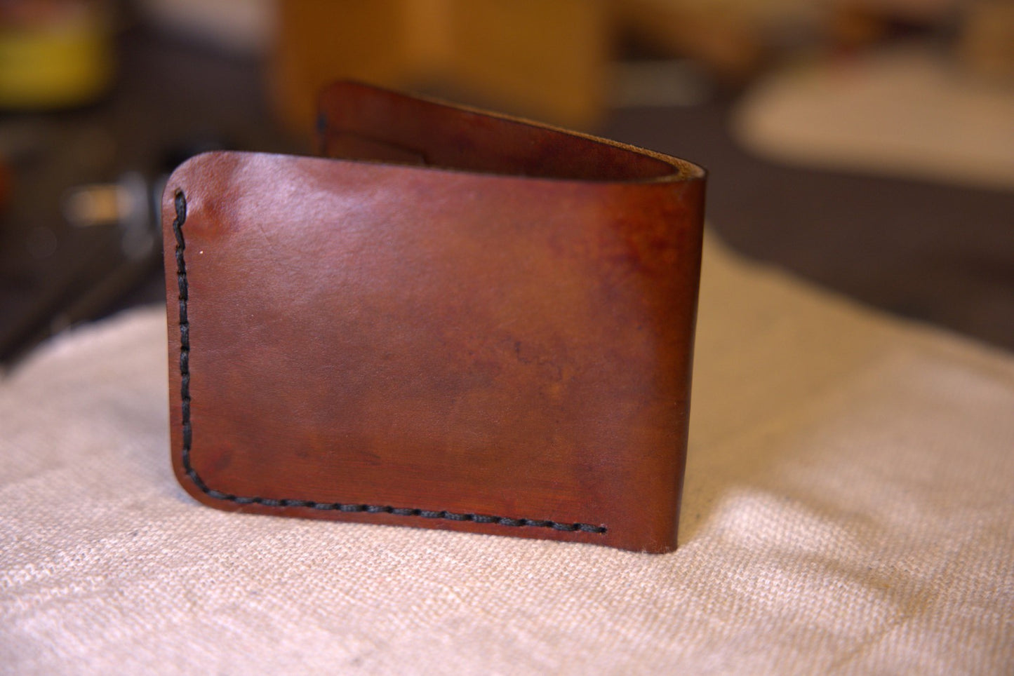 Billed Dark Ranch - Handmade Leather Bifold Wallet