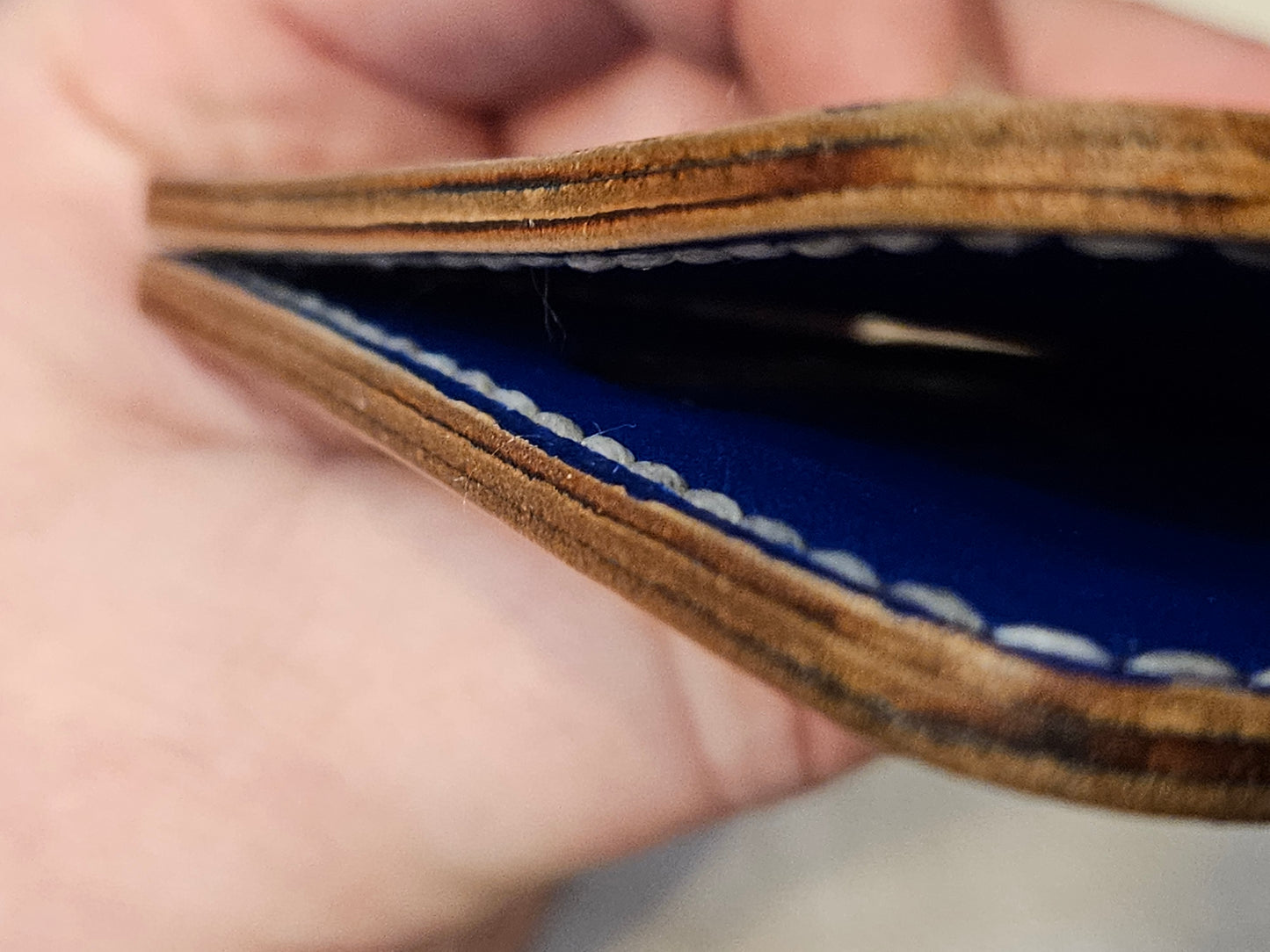 Fired Deep Ocean - Handmade Leather Bifold Wallet