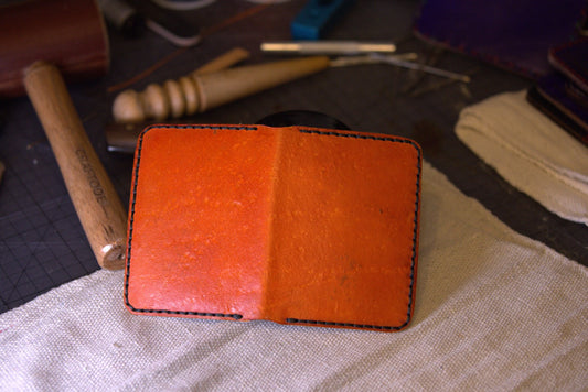 Rich Orange - Handmade Leather Bifold Wallet