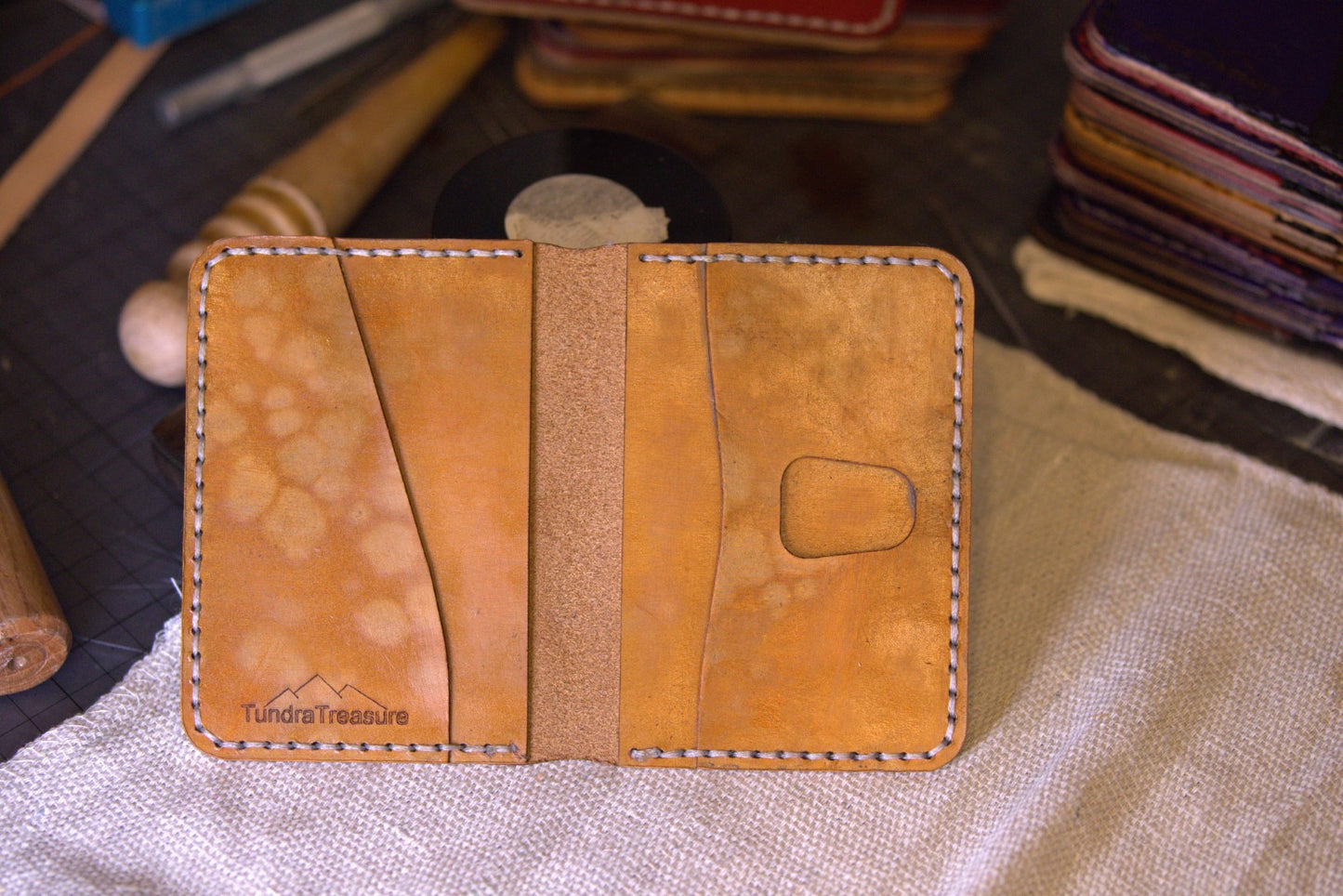Blistered Saddle - Handmade Leather Bifold Wallet