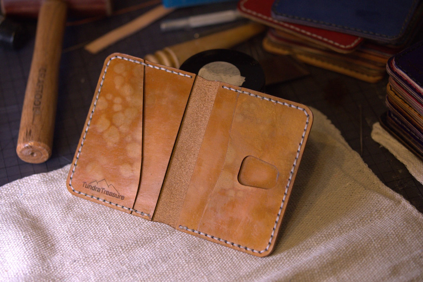 Blistered Saddle - Handmade Leather Bifold Wallet