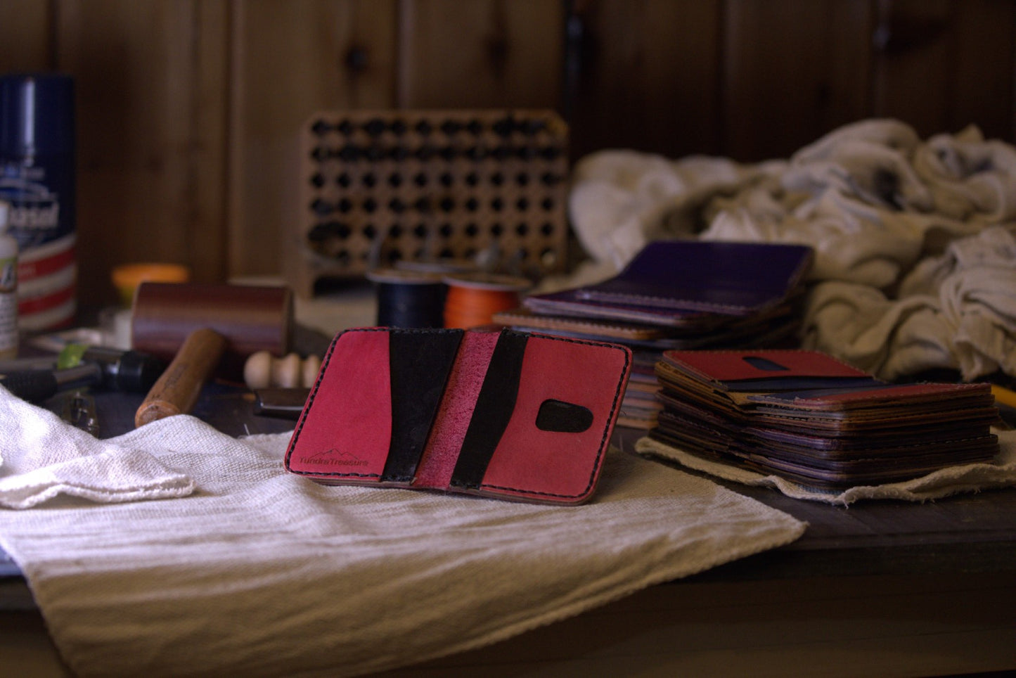 Ruby Onyx - Handmade Leather Bifold Wallet