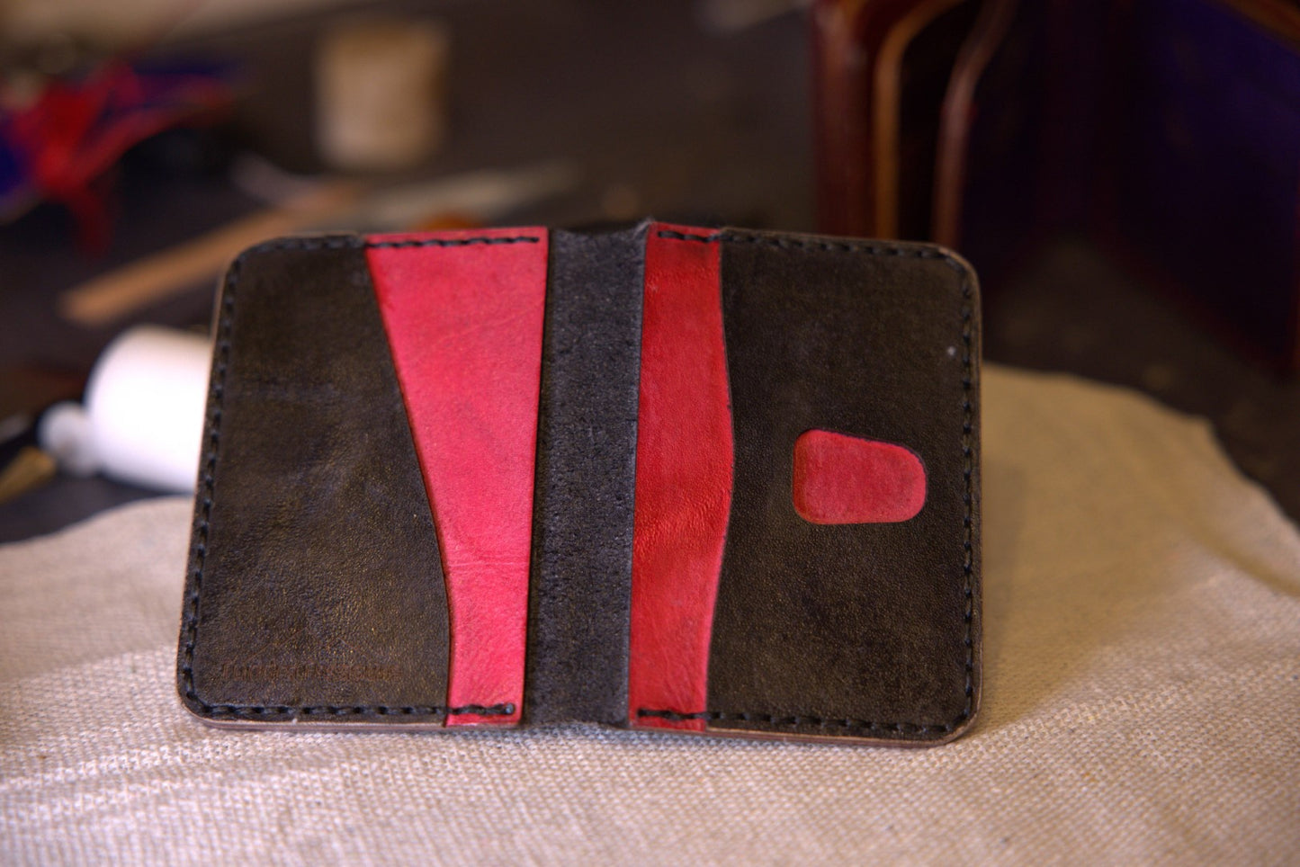 Darkened Harmony - Handmade Leather Bifold Wallet
