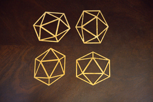 Set of 4 Icosahedron Coasters